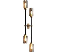 QYYZTQY Decorative Wall, Indoor Creative Wall Lamp, LED Wall Light with Smoke Grey Glass Shade, Nordic Art Lighting Fixtures for Living Room Bedroom Bathroom Hallway Hotel (Size : 4 Lights)