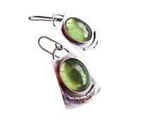 QYYZTQY Delicate Green Purple Blue Oval Moonstone Chic Silver Color Drop Dangle For Women Girl Gift New Jewelry