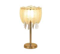 QYYZTQY Desk Lamp and Style Warm Crystal Feather Glass Creative and Personalized Bedside Bedroom Dimming Floor Standing Desk Lamp Table Light