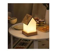 QYYZTQY Desk Lamp Bedroom Bedside Table Lamp Wooden Cabin Modeling Charging Models Touch Creative Warm Cute Home Decoration Night Light Table Light