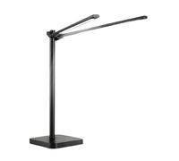 QYYZTQY Desk Lamp Dual Swing Arm LED Desk Lamp, 15W Adjustable Foldable Desk Light, Touch Dimmable Table Lamp with 3 Lighting Modes for Home Office, Memory Function Table Light(Black)