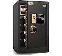 QYYZTQY Digital Security Safe for Home Office Double Safety Key Lock and Password Small Safe Home 60CM Safe All Steel Intelligent Anti Theft Cabinet (Color Black Size 383460cm)