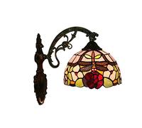 QYYZTQY Dragonfly Wall Lamp, 7.8Inches Stained Glass Wall Banker Memory Sympathy Wall Light Fixtures for Staircase Bedroom Hotel Living Room
