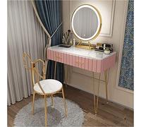 QYYZTQY Dressing Table,Nordic Vanity Table Marble Countertop for Jewelry and Cosmetic Storage - with Makeup Stool, Girls Bedroom Set