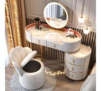 QYYZTQY Dressing Table,Vanity Vanity Unit with Illuminated Mirror, Drawers, 3 Color Adjustable Brightness/C/L-120Cm,A,L,100Cm