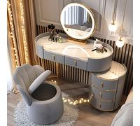 QYYZTQY Dressing Table,Vanity Vanity Unit with Illuminated Mirror, Drawers, 3 Color Adjustable Brightness/C/L-120Cm,C,L,100Cm