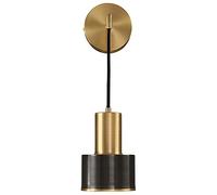 QYYZTQY E27 Gold All Copper Wall Adjustable Cord Wall Lamp Semi-Flush Mount Indoor Wall Lights Lighting Fixture for Living Room Bedroom Hallway (Black and Gold)
