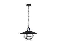 QYYZTQY E27 Single Head Lighting Fixture Industrial Style Black Finish Chandelier Creative Metal Shade Iron Pendant Lamp for Dining Room Kitchen Island (11.8in)
