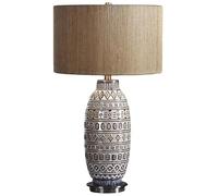 QYYZTQY Egyptian Table Lamp 25" Tall Skinny Ceramic Table Lamp For Living Room Distressed Hieroglyph Mid Century Bedside End Lamp Vintage Rustic Desk Light For Bedroom Farmhouse Home Office Decorative