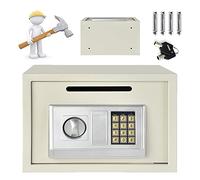QYYZTQY Electronic Digital Fireproof Lock Box Home Hotel Security Money Safe with 2 Locking Bolts/White/16L