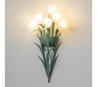 QYYZTQY Elegant Branch Lamps White Glass Shade Vintage Sconces with E26/ Base 6-Lights Flower Shape Wall Mounted Light for Bedroom Living Hallway Dining Room