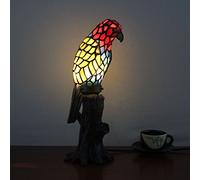 QYYZTQY European Creative Parrot with Tree Stump Table Lamp Night Light - Yellow & Red
