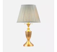 QYYZTQY European Living Room Bedroom Study Desk Lamp Luxury Counter Tea House Study Desk Light Copper Pleated Fabric Table Lamp Villa Club House Showcase B&B Hotel Front Desk Lighting Fixture