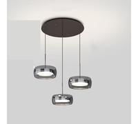 QYYZTQY European Pendant Black Light Fixtures with Glass Shade 59.1" Height Adjustable Hanging Lamp Dimming LED Metal Chandelier For Dining Kitchen Living Room Hallway