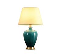 QYYZTQY European Style Rustic Farmhouse Home Desk Lamp Light High-End Fabric Ceramic Desk Light Restaurant B&B Hotel Guest Room Lighting Fixture Lounge Office Living Room Sofa Side Study Table Lamp