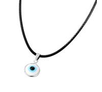 QYYZTQY Evil Eye Necklace For Women and Girls, 925 Sterling Silver Deep Sea Blue Evil Eye Pendant Necklace Turkish Blue Eye Choker Glass, Evil Eye Necklace Gold, Evil Eye Necklace Silver