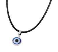 QYYZTQY Evil Eye Necklace For Women and Girls, 925 Sterling Silver Deep Sea Blue Evil Eye Pendant Necklace Turkish Blue Eye Choker Glass, Evil Eye Necklace Gold, Evil Eye Necklace Silver