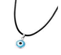 QYYZTQY Evil Eye Necklace For Women and Girls, 925 Sterling Silver Deep Sea Blue Evil Eye Pendant Necklace Turkish Blue Eye Choker Glass, Evil Eye Necklace Gold, Evil Eye Necklace Silver
