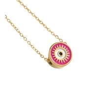 QYYZTQY Evil Eye Necklace For Women and Girls, Bohemia Round Evil Blue Eyes Pendant Necklaces Color Chain Necklaces, Evil Eye Necklace Gold, Evil Eye Necklace Silver