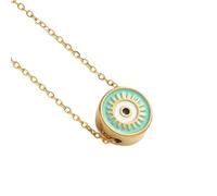 QYYZTQY Evil Eye Necklace For Women and Girls, Bohemia Round Evil Blue Eyes Pendant Necklaces Color Chain Necklaces, Evil Eye Necklace Gold, Evil Eye Necklace Silver