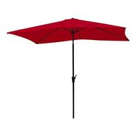 QYYZTQY Extra Large Rectangular Garden Umbrella Parasols,8 Ft Market Table with Crank Tilt,Outdoor Patio Beach Pool Yard Sun Shades (Red 2M×3 Meters)