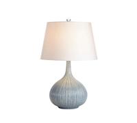 QYYZTQY Fabric Striped Ceramic Table Lamp, Elegant and High-End Bedroom Bedside Table Lamp, Cafe, Western Restaurant, Villa Decorative Lighting Fixtures, Apartment Hotel Front Desk Study Table L