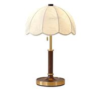 QYYZTQY Fabric Table Lamp Dome Bedside Light Wood Desktop Nightstand Lamp Accent Lamp for Living Room Office Dorm Bedroom Desk Reading Lights E14 End Table Eye Caring Task Lamps
