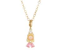 QYYZTQY Fairy Necklace For Women, 925 Sterling Silver Fairy Tales Sweet Crystal Princess Pendant Necklace Elegant Sparkle Flower, Tinkerbell Necklace, Fairy Jewelry, Tinkerbell Jewelry