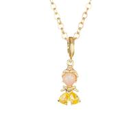 QYYZTQY Fairy Necklace For Women, 925 Sterling Silver Fairy Tales Sweet Crystal Princess Pendant Necklace Elegant Sparkle Flower, Tinkerbell Necklace, Fairy Jewelry, Tinkerbell Jewelry
