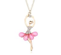 QYYZTQY Fairy Necklace For Women, Crystal Ballet Dancer Girl Pendants Choker Acrylic Fairy Princess, Tinkerbell Necklace, Fairy Jewelry, Tinkerbell Jewelry, Fairy Choker