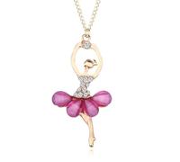 QYYZTQY Fairy Necklace For Women, Crystal Ballet Dancer Girl Pendants Choker Acrylic Fairy Princess, Tinkerbell Necklace, Fairy Jewelry, Tinkerbell Jewelry, Fairy Choker