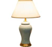 QYYZTQY Farmhouse Ceramic Table Lamp,Gold Base,Chinese styleDesk Lamp Cottage Bedside Desk Nightstand Table Lamp