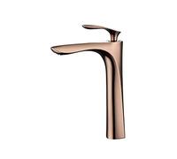 QYYZTQY Faucet Bathroom Basin Faucets Gold Sink Mixer Hot Cold Single Handle Deck Mounted Lavatory Crane Water Tap Rose Gold(Deep Green)