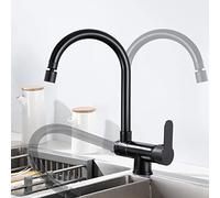 QYYZTQY Faucet Folding for Inside Window, Kitchen Faucets Brass Hot and Cold Water Swivel Shower Pattern Sink Faucet-Black(Black)