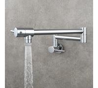 QYYZTQY Faucet Wall Mount Double Joint Nozzle Tap Dual Mode Single Cold Water Kitchen Taps ° Rotation Pot Filler Kitch