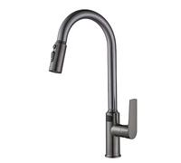 QYYZTQY Faucet with Pull out Spray, Faucets Digital Display Temperature Brass Hot and Cold Water Kitchen Sink Mixer Faucet-Black