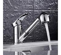 QYYZTQY Faucets 360 Degree Swivel Pull out Kitchen Sink Faucet Water Saving Polished Black Basin Crane Mixer Brass Tap Single Handle Deck Mounted,Chrome Star of Light