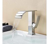 QYYZTQY Faucets Chrome Bathroom Faucet Single Handle Waterfall Basin Mixers Brass Hot Cold Mixer-Short Style,High Style,Sink Faucet(High Style)