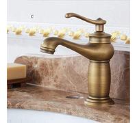 QYYZTQY Faucets,Faucetque Brass Bathroom Taps Mixer Wash Sink European Style Copperque Ancient Brushed Hot Faucet Kitchen Above Counter Basin Tap(C)