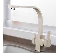QYYZTQY Filter Kitchen Faucet Drinking Single Hole Black Hot and Cold Pure Water Sinks Deck Mounted Mixer Tap 81058 Beige with Dot Heavy Duty Star of Light