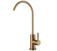 QYYZTQY Filtered Tap Kitchen Sink Swan Neck Rotatable Single Handle Brushed Gold Pure Water Faucet