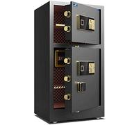 QYYZTQY Fireproof Waterproof Safe Safes and Lock Boxes, Money Box Hotel Safes Security Lock Boxes Biometric Fingerprint Security Cabinets Solid Steel Safengbox/Gold/44 * 41 * 80Cm