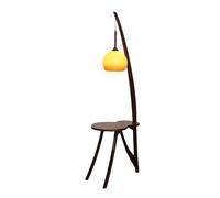 QYYZTQY Floor Lamp Floor Lamp with End Table, Solid Wood Side Table Lamp, Rustic Tall Pole Shelf Reading Standing Light for Bedroom, Living Room, Office Standing Lamp