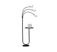 QYYZTQY Floor Lamp Floor Lamp with Shelves Marble Base Industrial ARC Reading Standing Lamp with Table Farmhouse Rustic Tall Lamp Floor Light for Living Room Bedroom Office Standing Lamp(Black)