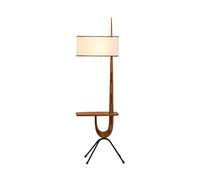 QYYZTQY Floor Lamp Floor Lamp with Solid Wood Table, Dimmable Standing Lamp, Side Table with Standing Light for Living Room, Bedroom, and Office Standing Lamp