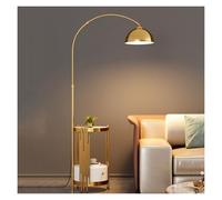 QYYZTQY Floor Lamp Floor Lamp with Table and Drawers, Solid Wood Side Table Lamp with LED, End Table Tall Pole Standing Light for Bedroom, Office Standing Lamp(Gold)