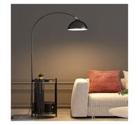 QYYZTQY Floor Lamp Floor Lamp with Table and Drawers, Solid Wood Side Table Lamp with LED, End Table Tall Pole Standing Light for Bedroom, Office Standing Lamp(Black)