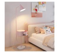 QYYZTQY Floor Lamp Floor Lamp with Table, Rustic Side Table with LED, Tall Table Lamps for Bedroom Office, Standing Lamp(Pink)
