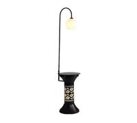 QYYZTQY Floor Lamp Floor Lamp with Table, Side Table with USB Charging Port, Bedside Nightstand End Table with Lamp for Living Room, Bedroom, Guest Room Standing Lamp(Black)