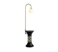 QYYZTQY Floor Lamp Floor Lamp with Table, Side Table with USB Charging Port, Bedside Nightstand End Table with Lamp for Living Room, Bedroom, Guest Room Standing Lamp(Gold)